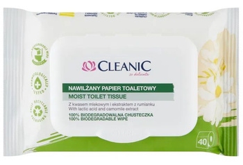 Cleanic Papier toaletowy nawilżany Rumianek 40 sztuk
