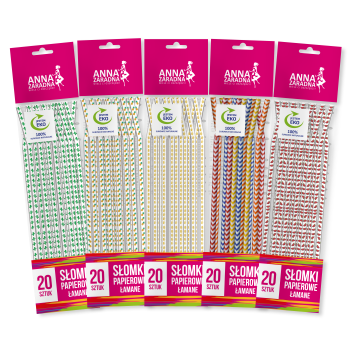 Anna Zaradna słomki papierowe łamane 20szt