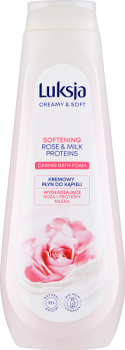 Luksja Creamy & Soft Kremowy płyn do kąpieli Wygładzające Róża i Proteiny Mleka 900 ml