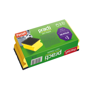 Gąbki do naczyń Paclan Practi Soft Power (3 sztuki)