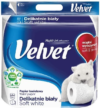 Velvet Papier toaletowy Delikatnie Biały Soft White 4 szt.
