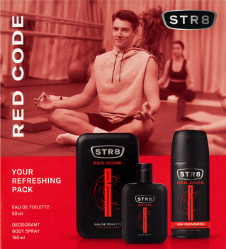 STR8 Zestaw Kosmetyków Red Code (Woda Toaletowa 50ml + Dezodorant Spray 150ml)