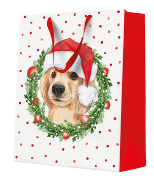 Torba Prezentowa "Piesek Świąteczny" Duża 10 sztuk