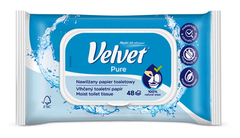 Velvet Pure Nawilżany papier toaletowy 48 sztuki