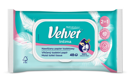 Velvet Intima Nawilżany papier toaletowy 48 sztuk