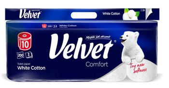 Velvet papier toaletowy Biały 10 sztuk