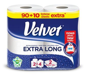 Velvet Ręcznik papierowy Najdłuższy Czysta Biel 2 rolki