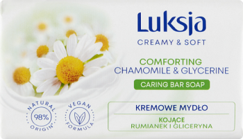 Luksja Creamy & Soft Kremowe mydło Kojące Rumianek i Gliceryna 90 g
