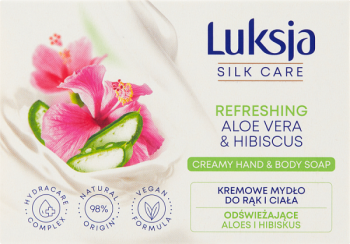 Luksja Silk Care Kremowe mydło do rąk i ciała Odświeżające Aloes i Hibiskus 100 g