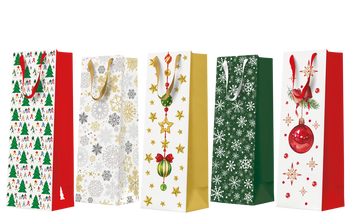 Paw Ozdobne torby na butelki z motywem świątecznym - zestaw 10 sztuk