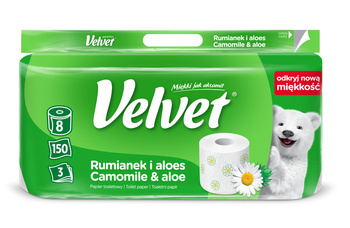 Velvet Rumianek i Aloes Papier toaletowy 8 rolek