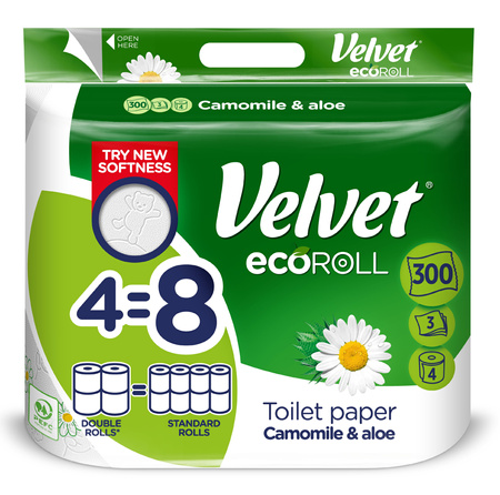 Velvet ecoRoll Rumianek i Aloes Papier toaletowy 4 rolki