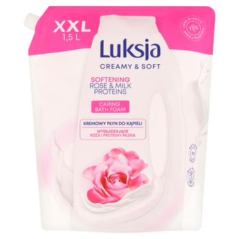 Luksja Creamy & Soft kremowy płyn do kąpieli róża i proteiny mleka zapas 1500ml