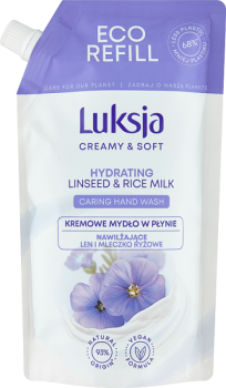 Luksja Creamy & Soft Kremowe mydło w płynie nawilżające len i mleczko ryżowe 400 ml