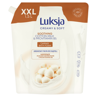 Luksja Creamy & Soft kremowy płyn do kąpieli Mleczko bawełniane i Prowitamina B5 zapas 1500ml
