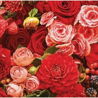 Serwetki PAW "Czerwony Bukiet" - Elegancka Estetyka na Stole, 33x33 cm, 20 sztuk